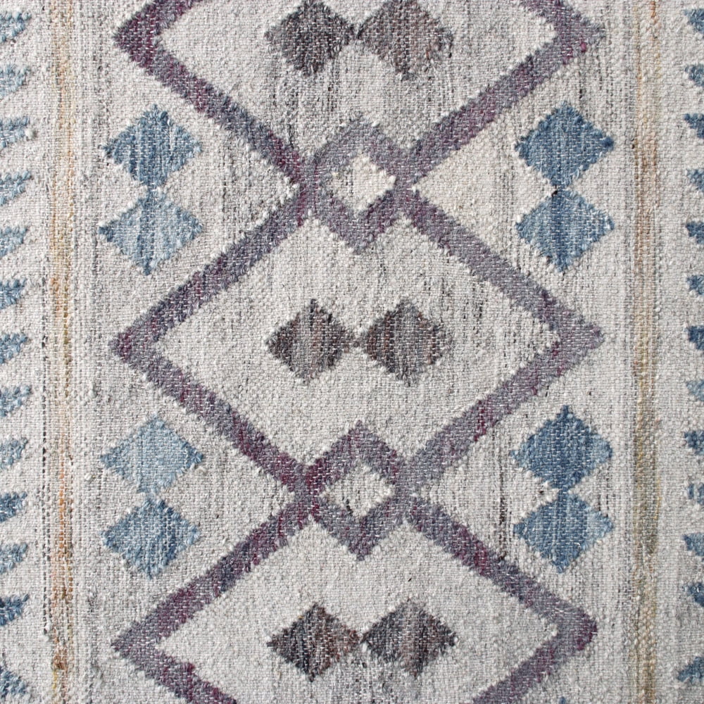 Laddha Home Designs 2' x 3' Handwoven Diamond Cotton Area Throw Rug - Gray and Tan