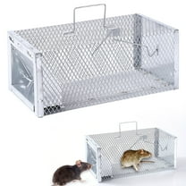Xloro Metal Live Rodent Trap with One Way Door Humane Mouse Rat Cage for Pest Control Safe Catch and Release for Home Factory and Outdoor Areas (1Pc 12"x6"x5")