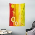 thumbnail image 1 of Colorful Tapestry, Colorful Stripes with Sunflowers and Wheat Farm House Themed Abstract Image, Wall Hanging for Bedroom Living Room Dorm Decor, 40W X 60L Inches, Green Orange Red, by Ambesonne, 1 of 2