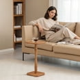 thumbnail image 4 of MH London Destiny Solid Mango Wood Pedestal End Table, Accent Drink Table, 12 x 12 x 22 in, Mid Tone Honey, 4 of 9