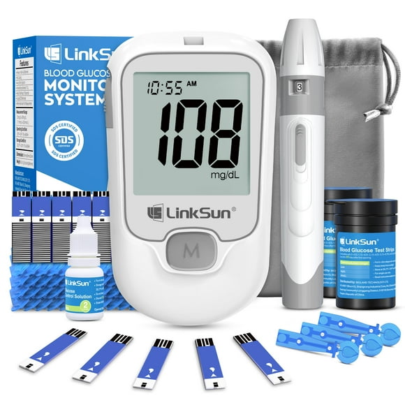 Kit de monitor de glucosa en sangre LinkSun G-425-1 con 100 tiras reactivas