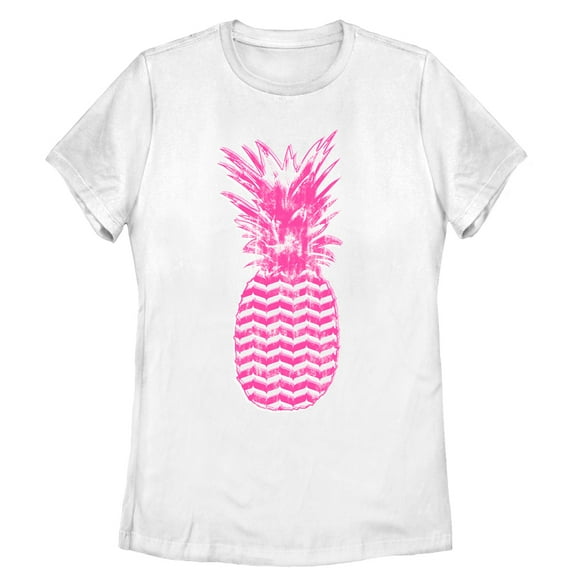Women's Lost Gods Geometric Print Pineapple Graphic Tee White Medium