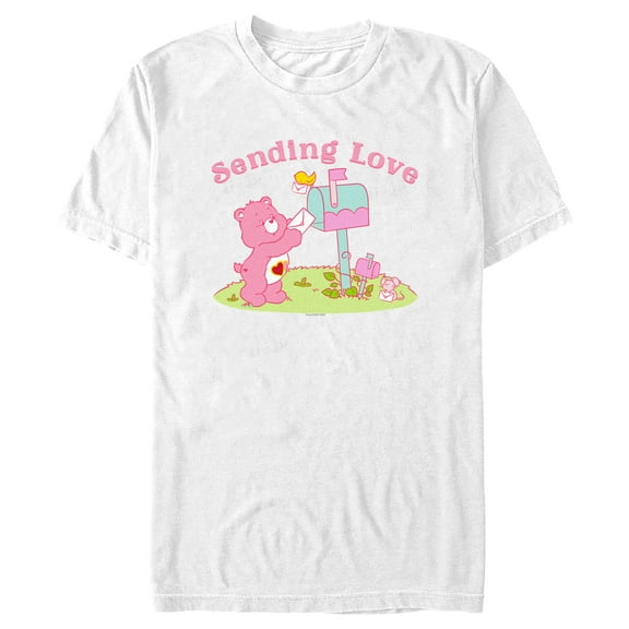 Men's Care Bears Valentine’s Day Sending Love Graphic Tee White Small