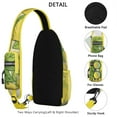 thumbnail image 4 of Summer Yellow Lemon Print Sling Backpack, Cute and Fresh Floral Pattern Crossbody Daypack with Retro Vintage Style, Lightweight and Adjustable Strap, 4 of 6