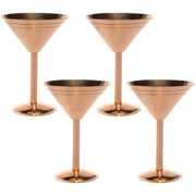 Old Dutch International (4 Pack) 9oz Solid Copper Martini Cocktail Glasses Party Set by ODI Old Dutch International