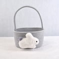 thumbnail image 5 of Honeeladyy Easter Gifts Baskets for Kids, Gray Large Personalized Baby Easter Basket with Handle, Empty Bunny Egg Basket, Woven Easter Gift Basket for Girls, Boys, Babies, Toddler, Infant, 5 of 6