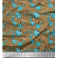 thumbnail image 1 of Soimoi polyester Crepe Fabric Leaves & Floral Print Sewing Fabric Yard 42 Inch Wide, 1 of 5