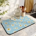 thumbnail image 3 of Washable Rubber Daisy Cute Floral Dish Drying Mats for Kitchen Counter Home Large Coffee Bar Pad Accessories and Decor for Utensils Stemware 19.5''x12'', 3 of 7