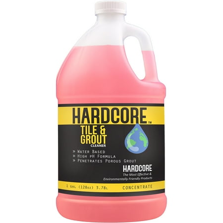 Tile & Grout Cleaner by Hardcore - 1 Gallon Concentrate - Remove stubborn grime and restore your tile and (Best Way To Remove Tile Grout)