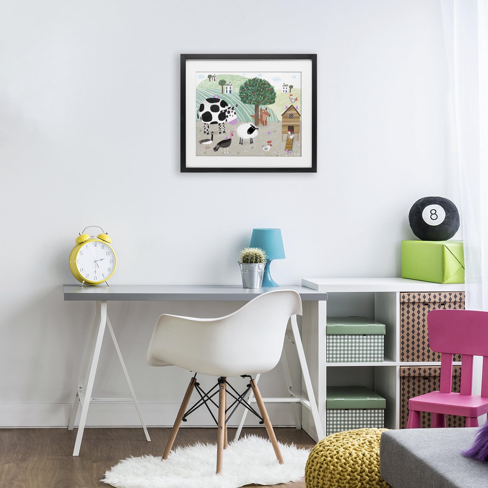 Stupell Industries Down At The Farm Black Framed Print Under Glass, design by Carla Daly
