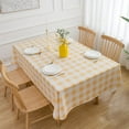 thumbnail image 3 of Yellow Buffalo Plaid Tablecloth 60" X 102" Rectangle Tablecloth - Yellow and White Checkered Gingham Oblong Polyester Table Cover Reusable Water Resistant for Spring Summer Holiday Party Dinner Décor, 3 of 6