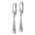 thumbnail image 2 of 10K White Gold Polished/Textured Leverback Dangle Earrings, 2 of 3