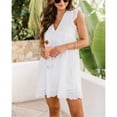 thumbnail image 4 of YATELLE Women's Sexy Summer V Neck Dress with Short Loose Ruffle Sleeve California Romper Dress, 4 of 5