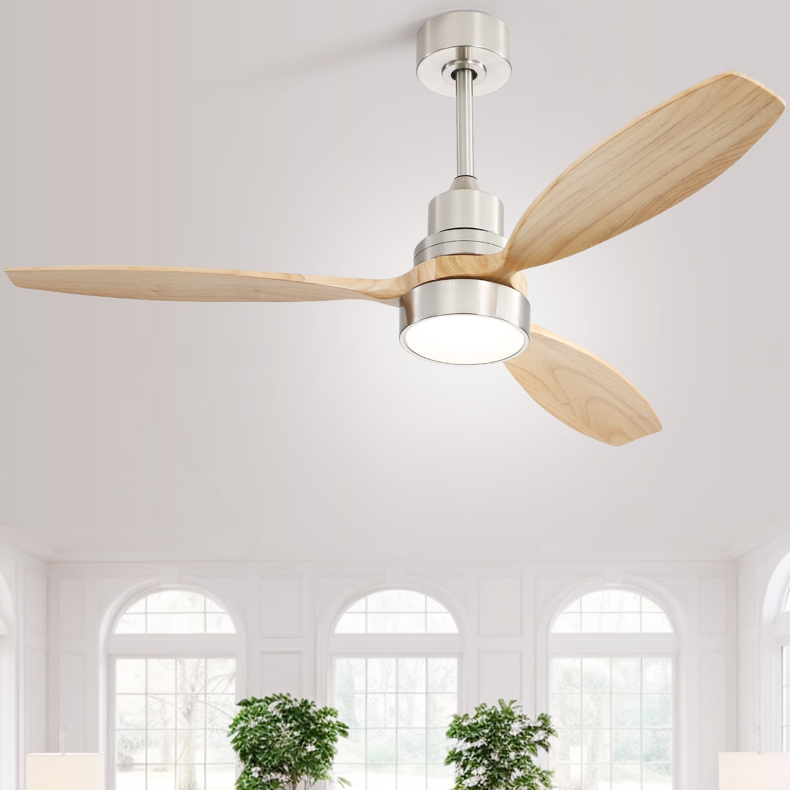 Sofucor 52 Inch Ceiling Fan with Lights, Remote Control, Dimmable LED, 3 Blades, Reversible DC Motor, Indoor