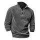 thumbnail image 3 of Men's Fashion Top Casual Slim Fit Pullover Long Sleeve Zipper Small High Collar 2XL, 3 of 3