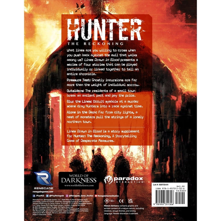 GC★HUNTER THE RECKONING 海外版★新品未開封 Hunter: The Reckoning 5th Edition Roleplaying Game: Lines Drawn in