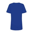 thumbnail image 5 of MIXUE Boho Tops For Women Summer Solid Color V Neck Short Sleeve Casual Stylish Pullover Shirts For Women Tshirts Streetwear,Blue,XXXXXL, 5 of 5
