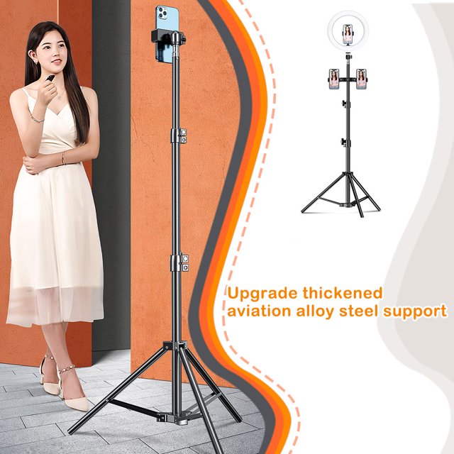 Selfie Ring Light LED Rim Lamp with Mobile Holder Rotatable Ringlight Desktop Fill Lights Livestreaming Live Video Makeup Indoor BT102-1.7m-26cm