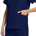 thumbnail image 6 of MLQIDK Navy Scrubs Sets for Women Plus Size Medical Scrubs Petite V Neck Yoga Scrub Pants and Tops Jogger Scrubs Nurse Uniforms Clothing Set for Women Navy XL, 6 of 7