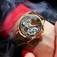 thumbnail image 6 of OLEVS Automatic Watches for Men Skeleton Brown Leather Band Large Face Self Winding Mechanical Mens Dress Watches Waterproof Easy to Read Luminous Business Casual Mens Wrist Watches Reloj Para Hombre, 6 of 14