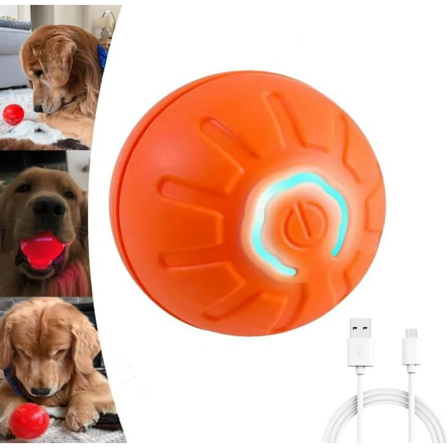 HUGFEGWE Vibrating Ball for Dogs, Vibrating Tennis Ball for Dogs,Shaky Ball Toy for Dogs,Shaky Dog Ball,Bouncing Vibrating Ball,Interactive Dog Toys with Motion Activated and Flashing LED AZ824-13737