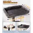 thumbnail image 3 of 28" Cat Tree Tower for Indoor Cats, Tall Cat Scratching Post with Large Bed for Maine Coon Big Cats, Sisal Cat Scratcher with Soft Perch & Hammock, Stable Cat Stand, Removable Cover-Gray, 3 of 7