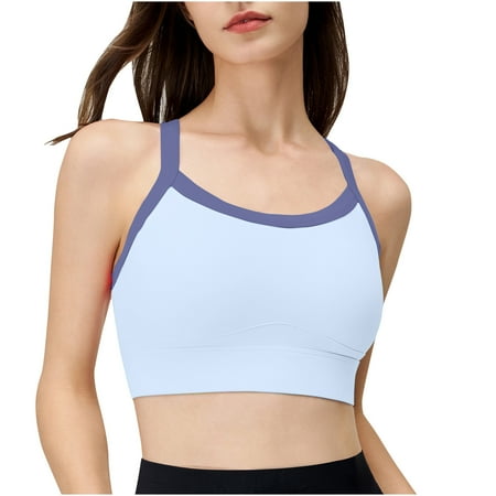 ZyeKqe Sports Bra for Women No Underwire Wireless Bralette Support Cami Bra Seamless Camisole Tank Top