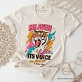 thumbnail image 6 of Heaven Lifts its Voice in Praise Christian T-Shirt, Tiger Psalm 19:1 Bible Verse Tee, 6 of 6
