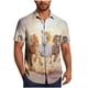 thumbnail image 1 of Mens Casual Manga Corta Botón Abajo Camisas Turndown Cuello Blusa de Impresión, Poliéster Ligero Top de la Moda para el Verano Al Aire Libre Y el Uso Diario, 1 of 6