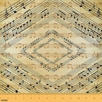 Manfei Music Theme Fabric by the Yard (5 Yards), Vintage Melody Decorative Fabric by the Yard, Musical Notes Sewing & Crafting Fabric