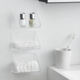 thumbnail image 4 of Opvise Large Tilt Opening Adhesive Wall Mount Plastic Storage Rack - Space-Saving Organizer for Home, Kitchen, Bathroom, Cabinet (11cm x 8cm x 8cm), 4 of 8