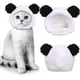 thumbnail image 3 of Lindo disfraz de gato, gorro cálido de oso para gato, gorro ajustable suave y pequeño para mascotas, gorro de oso para gato, cachorro, perro (blanco y negro), 3 of 4