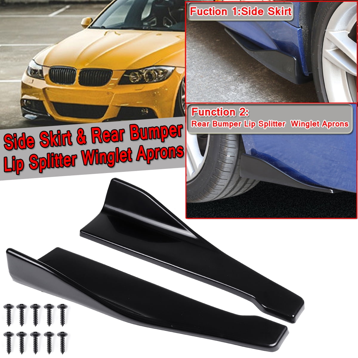 2M 78" Car Side Skirt Extension Rocker Panel Splitters Lip For BMW E46 E90 E93 A