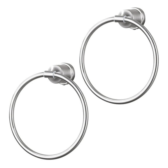 WOWOW Bathroom Stainless Steel Hardward Towel Ring Brushed Nickel Set of 2