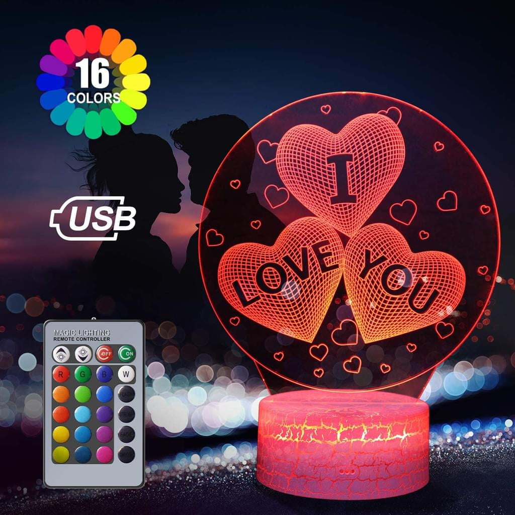 3D Acrylic LED Night Light 7 Colors Changing USB Touch Lamp Christmas Decor Gift 
