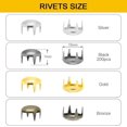 thumbnail image 2 of 200 Pcs 12mm Rivets Ronds à Clous Spots Punk Rock DIY en Cuir pour Chaussures Vêtements Pièces de Sac Décoration, 2 of 6