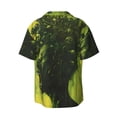 thumbnail image 6 of Lsque Screaming Horror Art print Men's Cuban Collar Short Sleeve Shirt Summer Beachwear Casual Button Down Fashionable Vacation Leisure Shirt-4X-Large, 6 of 7