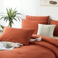 thumbnail image 6 of Davulos Burnt Orange Comforter Set Twin, 2 Pieces Solid Lightweight Bedding Comforter Set, All Season Fluffy Bed Set, 6 of 10