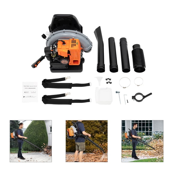 2-Stroke Commercial Use Backpack Gas Leaf Blower, 4.3HP, 850CFM 2.7Kw 63CC