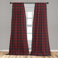 thumbnail image 4 of Ambesonne Vintage Curtains, Retro Multicolored Ornament, Pair of 28"x63", Dark Seafoam Maroon, 4 of 4