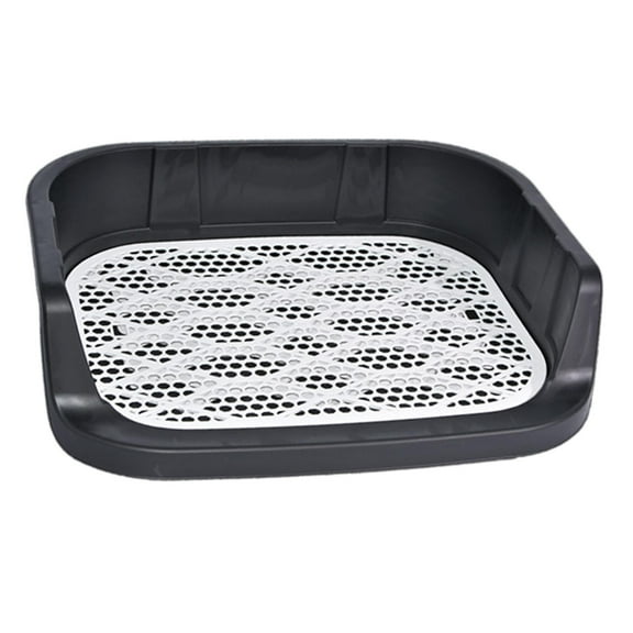 Open Top Pet Litter Tray Cat Potty Toilet Litter Pan Small Animals Training Pads Black