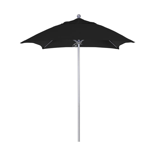 California Umbrella Venture Parasol de Marché Argenté de 6 Pieds en Noir