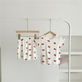 thumbnail image 2 of MEZZALL Toddler Baby Girl Clothes Strawberry Print Short Sleeve T Shirt Elastic Waist Shorts Sweet Summer 2 Piece Outfit Set, 2 of 5
