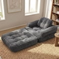 thumbnail image 3 of Leumius 70" Folding Sofa Bed,Convertible Single Sofa Bed with Armrest,2-in-1 Corduroy Boneless Foldable Bed with Pillows for Bedroom, Living Room, Homestay, Game Room,Dark Gray, 3 of 12