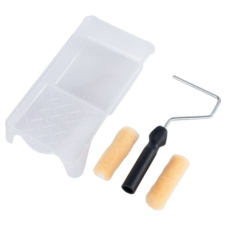 Good 4-Piece Knit Polyester Mini Roller Paint Tray Kit 