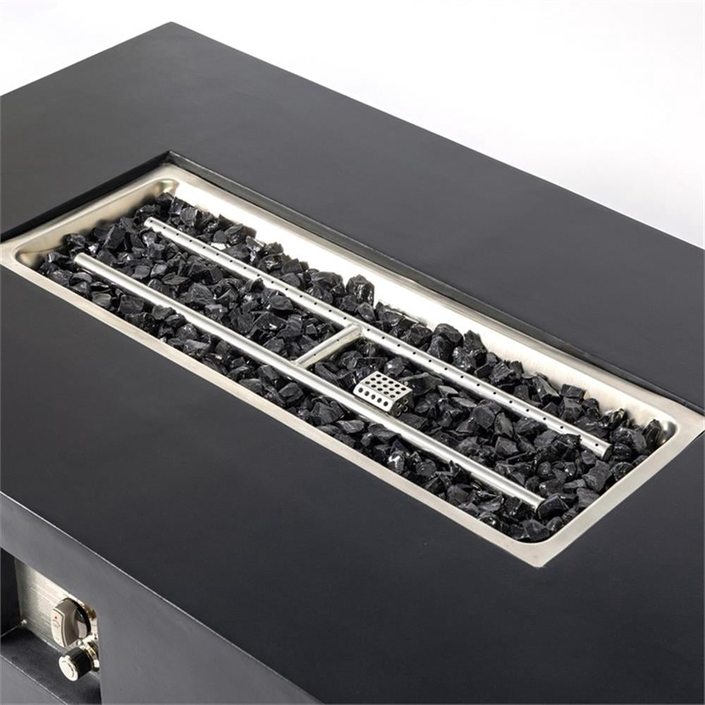 Charcoal Concrete Propane/Natural Gas Fire Pit Table Outdoor