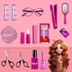 thumbnail image 1 of Juego de juguetes para cortar el cabello | Herramientas de aseo de peluquería simuladas | Accesorios de juego de plástico | Kit de salón de simulación realista | Púrpura | 14 piezas | 12x8.27x1.57in, 1 of 6