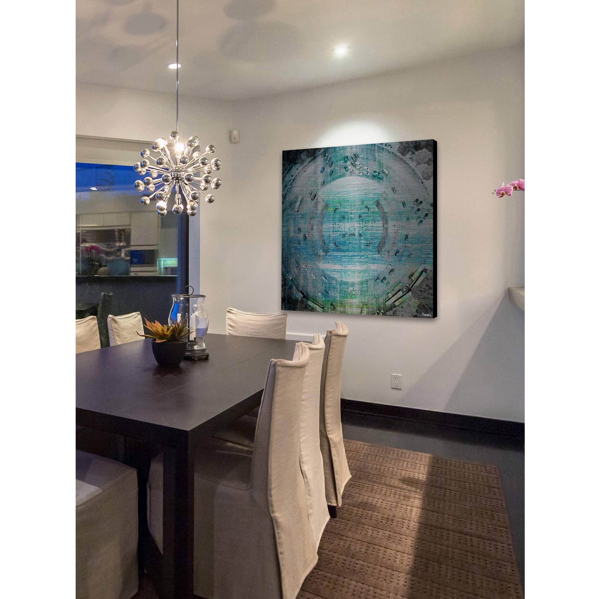"Wrong Way Circle" Painting Print on Brushed Aluminum