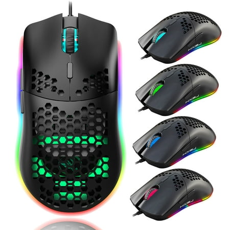 Wired Gaming Mouse, EEEkit Ergonomic USB Optical Mouse Mice with RGB Backlit, 1000 to 6400 DPI for Laptop PC Computer Games & Work, Compatible with Wins 7/8/10/XP Vista Linux,
