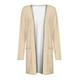 thumbnail image 4 of Frostluinai Womens Open Front Cardigan Long Sleeve Lounge Cardigan Light Weight Solid Color Fall Cardigan Loose Fit Outerwear with Pocket, 4 of 5
